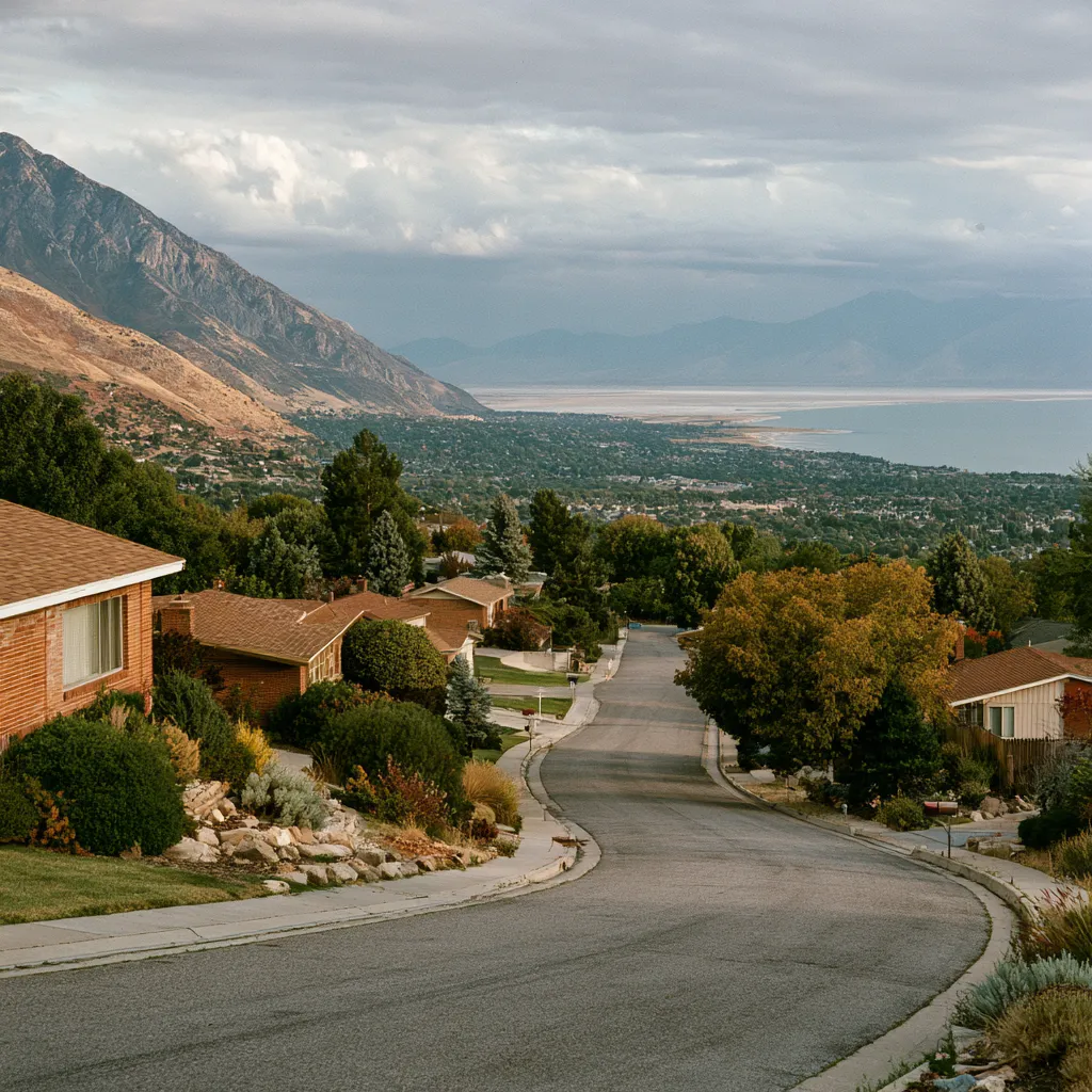 Residential street in Davis County, Utah