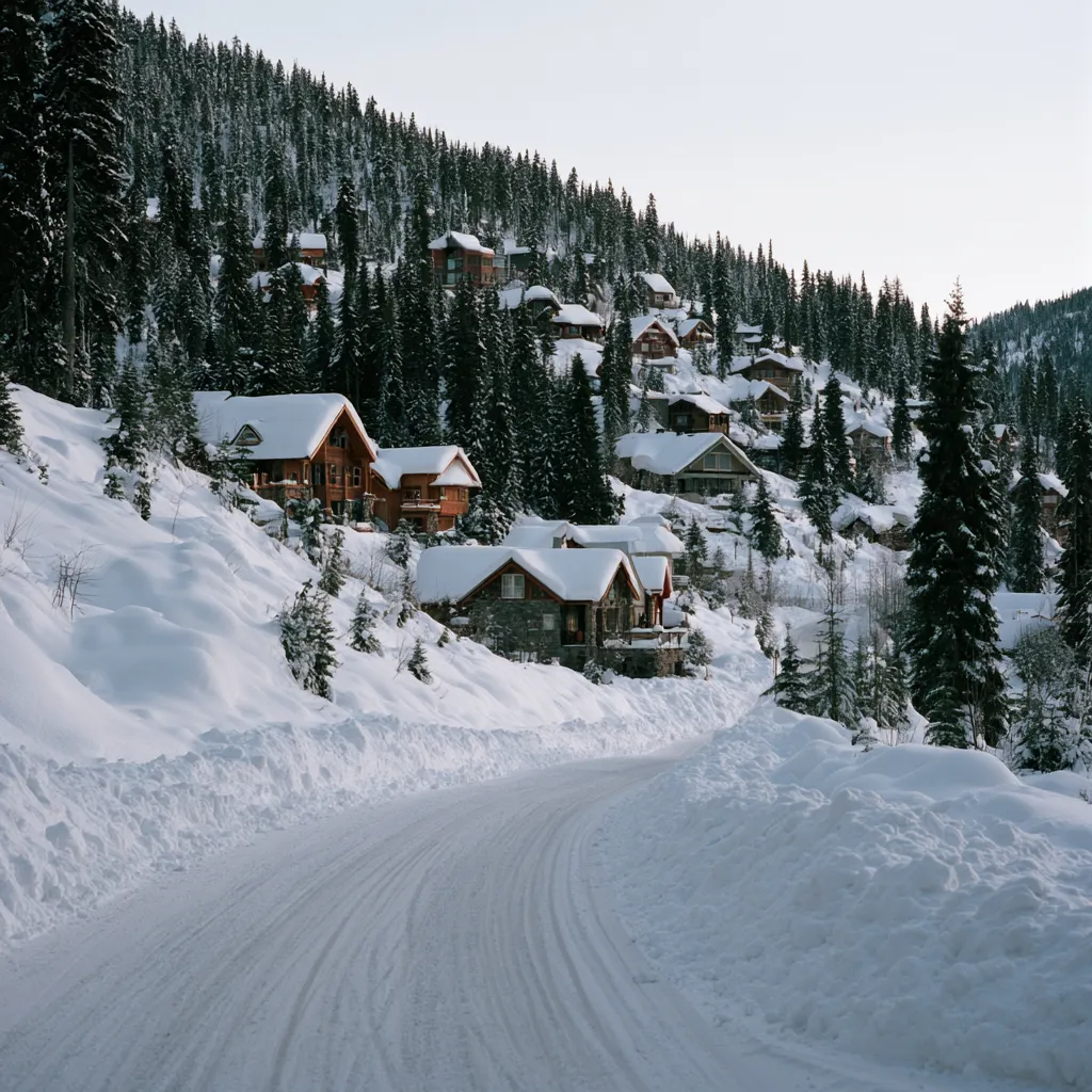 Residential street in Summit County, Utah