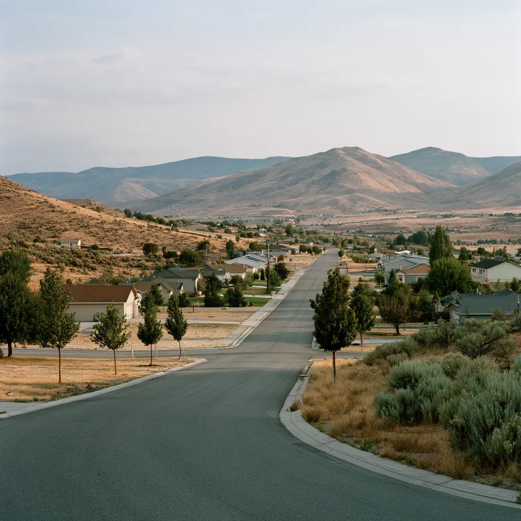 Residential street in Tooele County, Utah