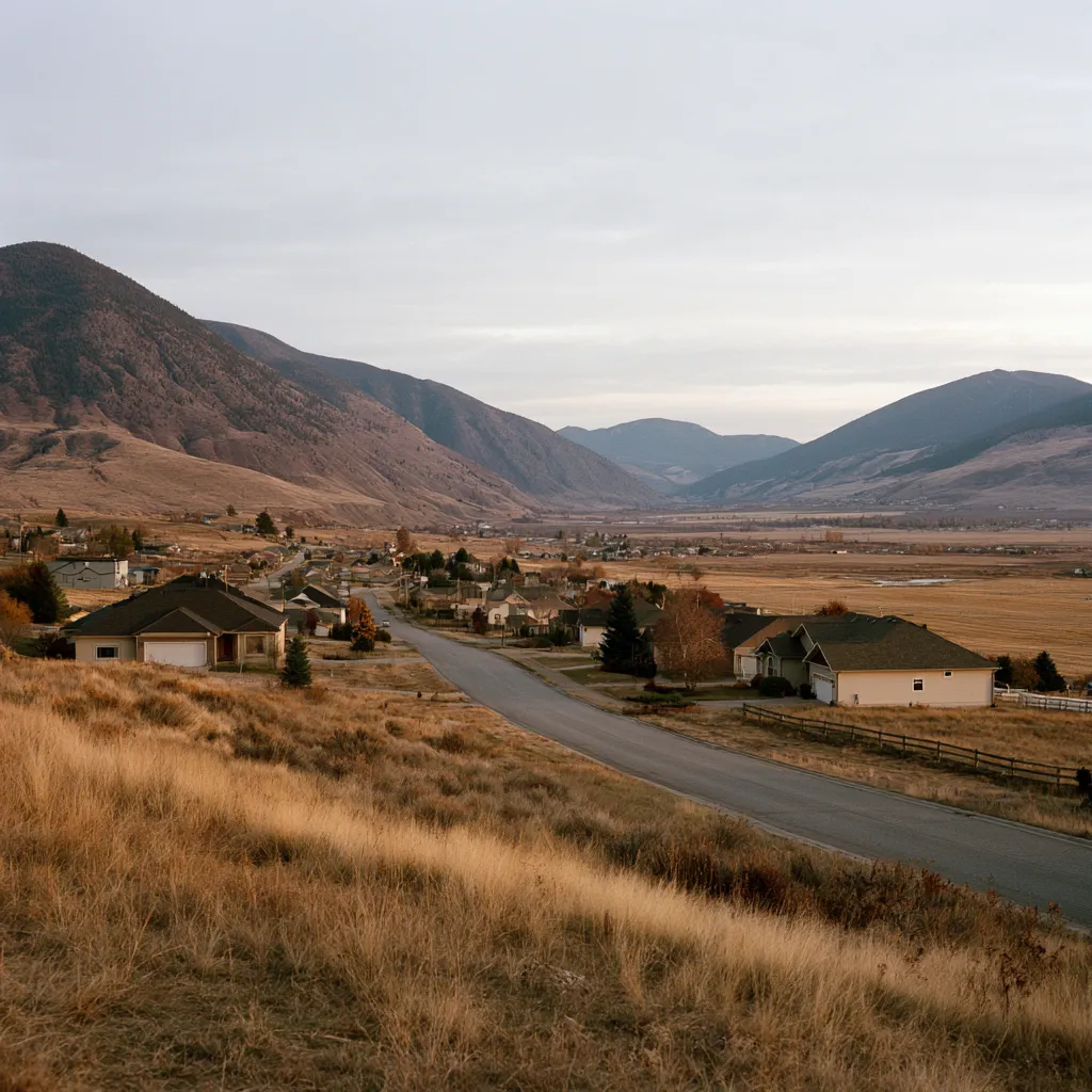 Residential street in Wasatch County, Utah