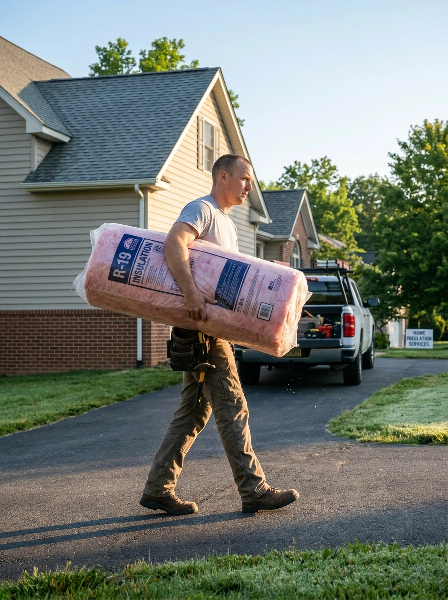 Crew arriving at a Utah home in the morning