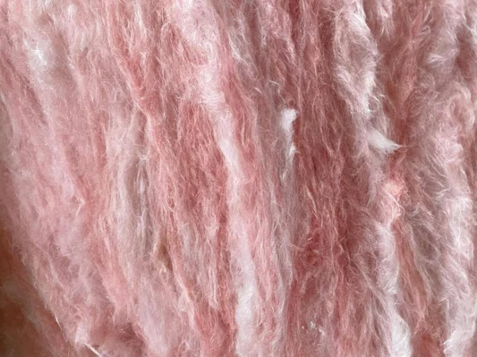 Fiberglass batt insulation close up