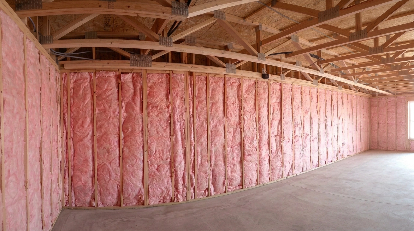 Wall Insulation being installed in a Utah home